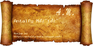 Antalfy Máté névjegykártya
