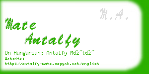 mate antalfy business card